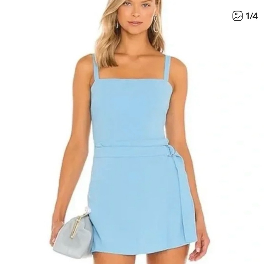 Amanda Uprichard Skye Blue Sleeveless Romper